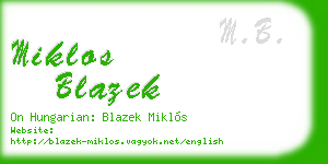 miklos blazek business card